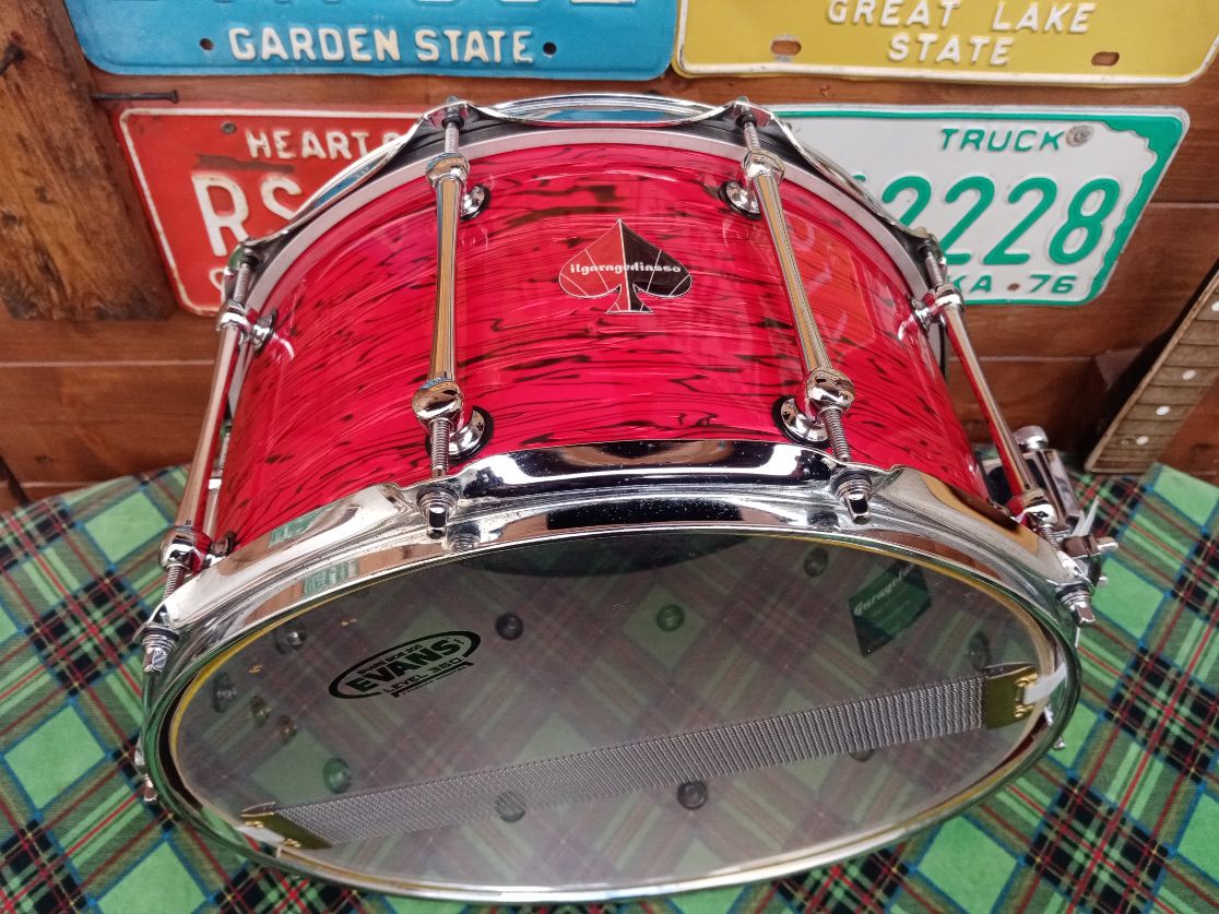 KELLER Maple shell 14”x8” Red Strata, usato.