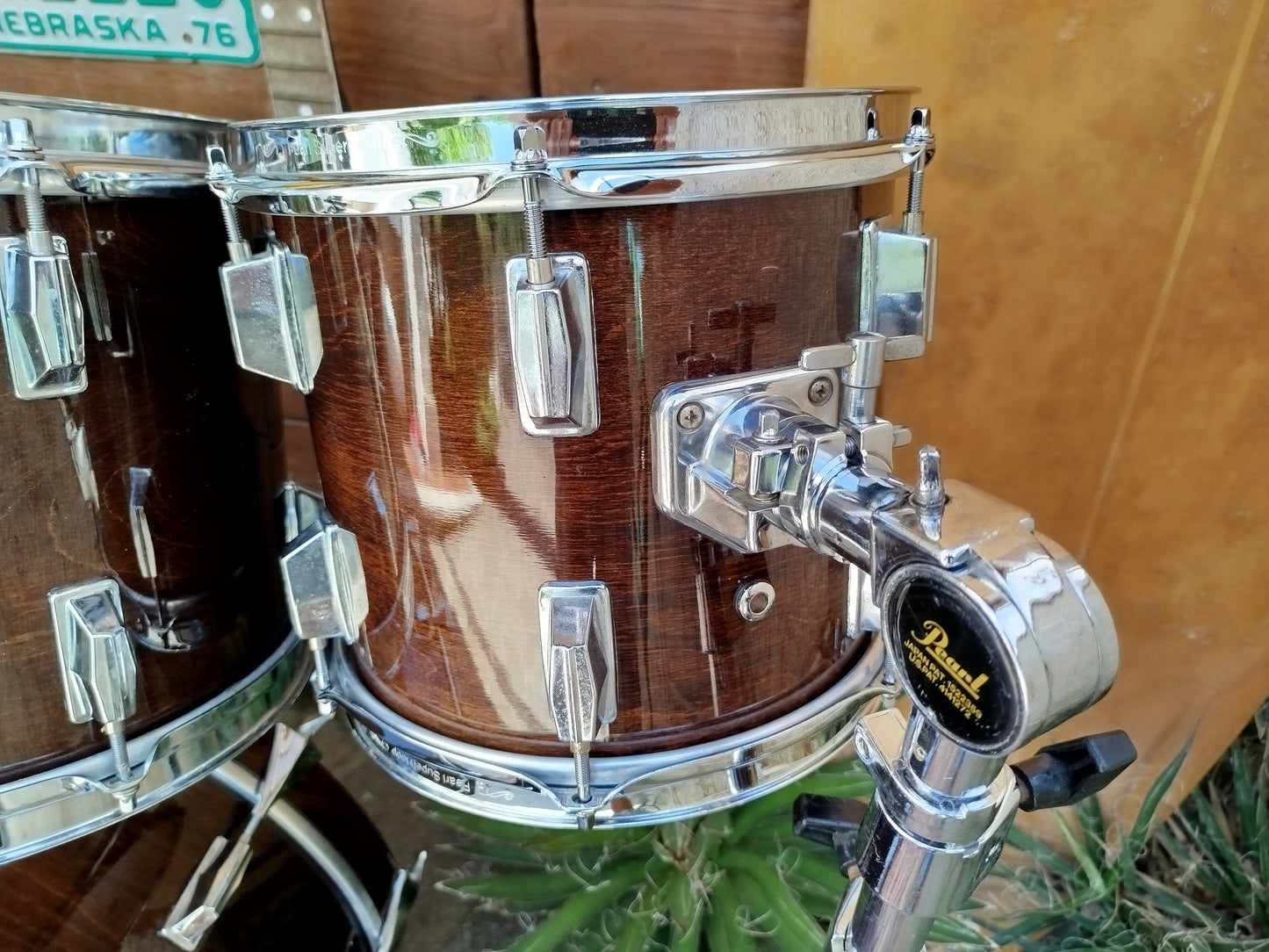 PEARL DLX 1984, Dark Walnut made in Japan+ TAMBURO Formula Maple 10"x9".