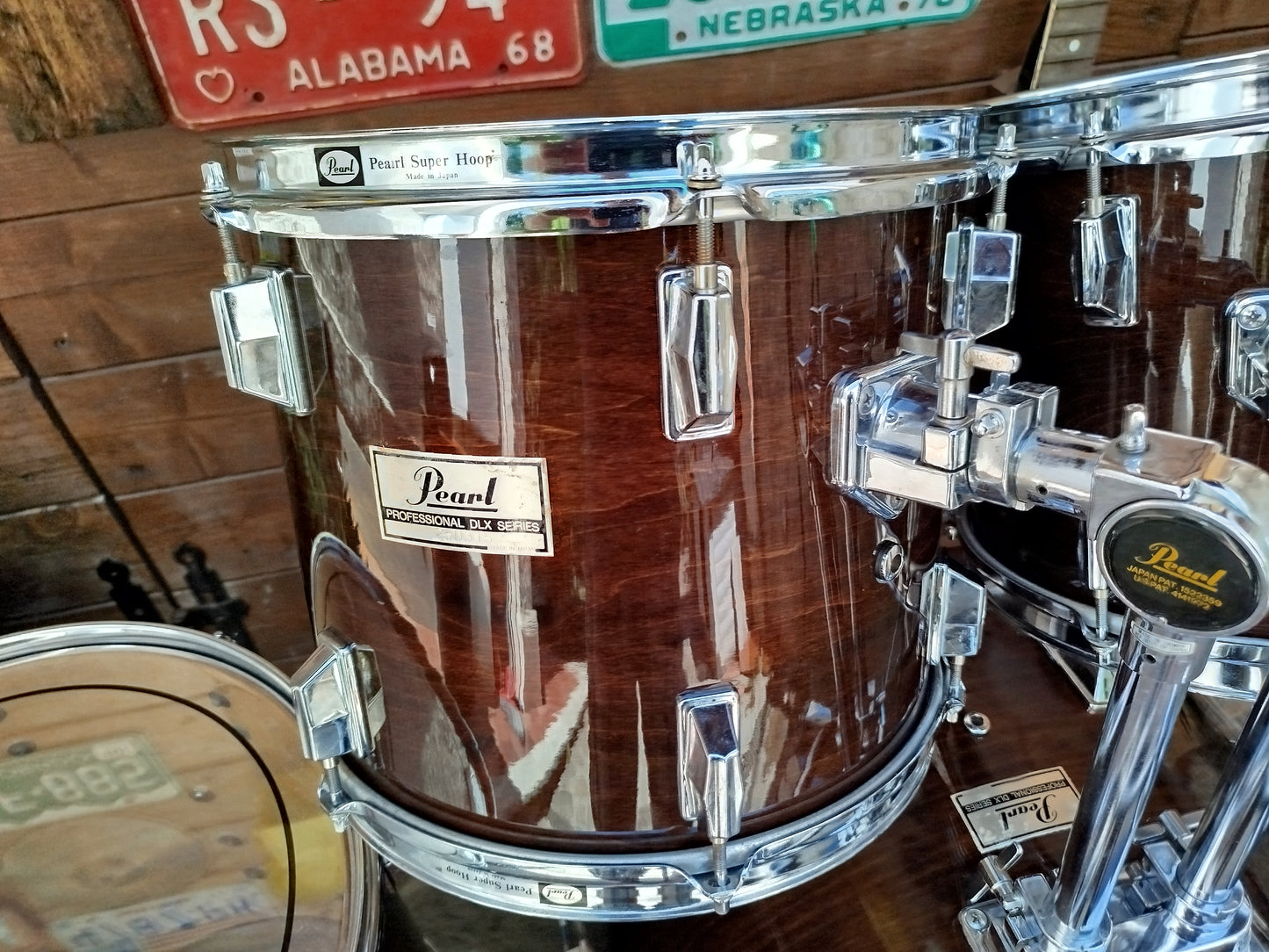 PEARL DLX 1984, Dark Walnut made in Japan+ TAMBURO Formula Maple 10"x9".