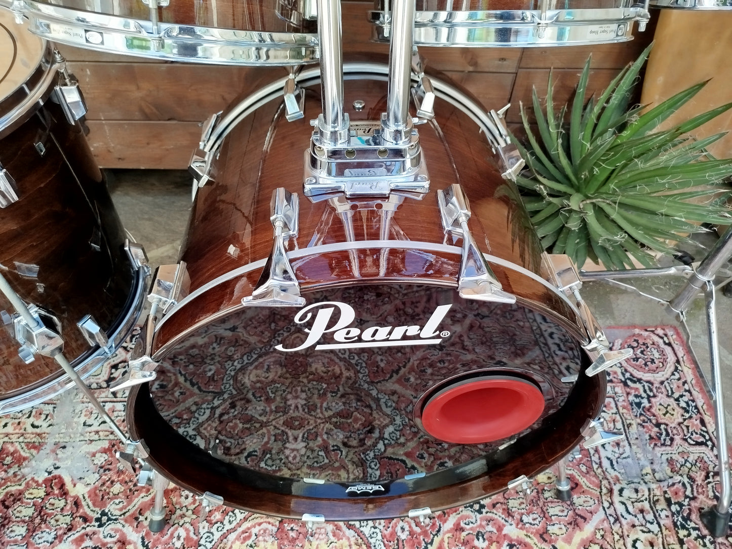 PEARL DLX 1984, Dark Walnut made in Japan+ TAMBURO Formula Maple 10"x9".