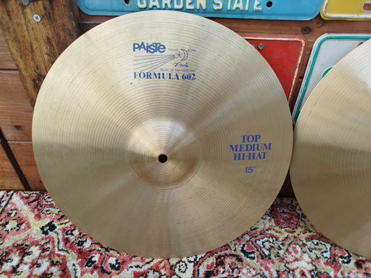 PAISTE Formula 602 15" Medium Hi Hat 1982.