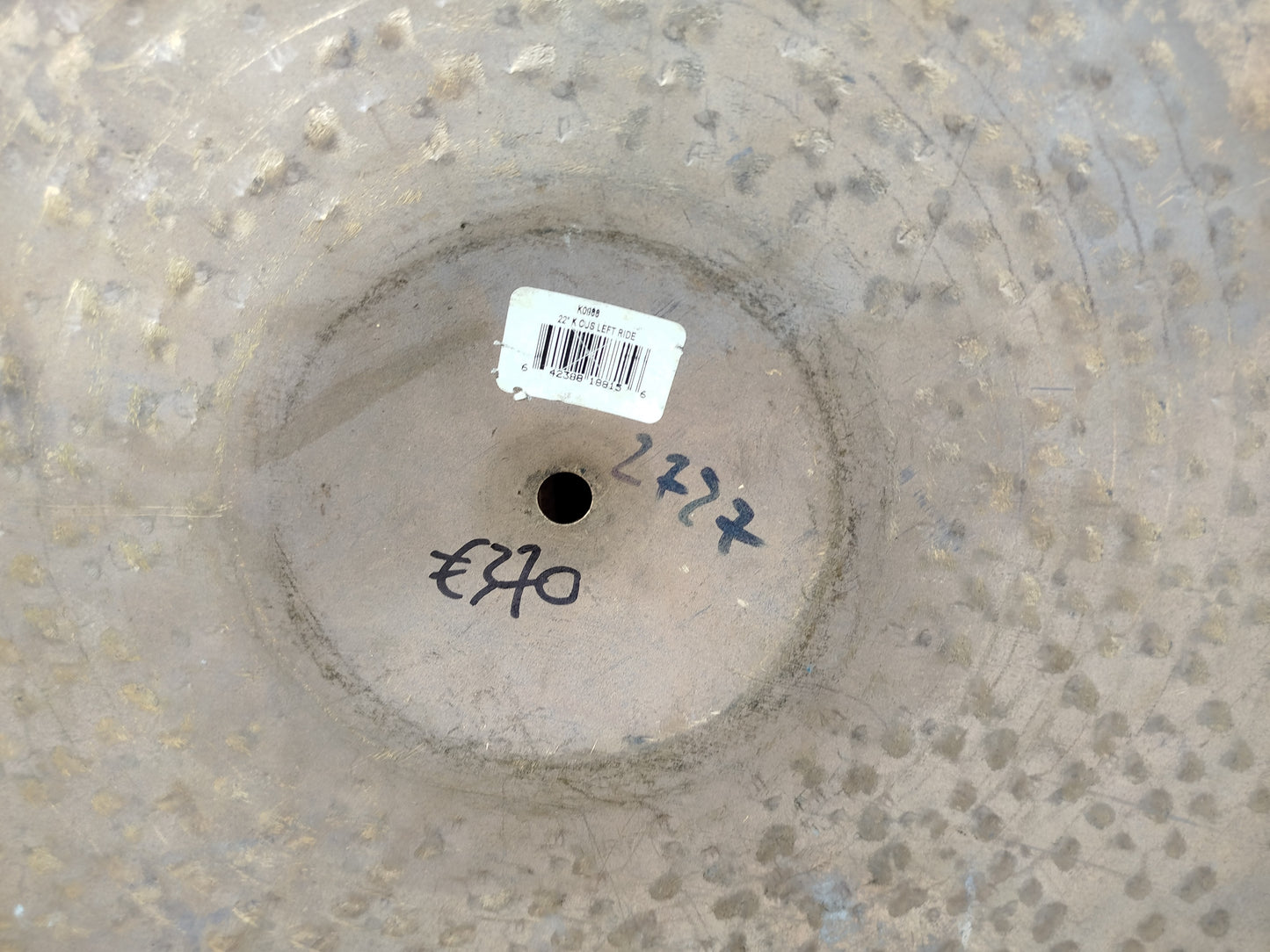 ZILDJIAN K Custom 22" Left Side RIde usato (2.727 grammi).