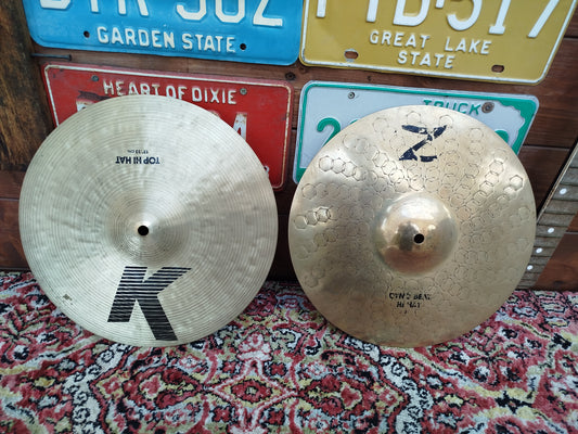 ZILDJIAN K/Z 13" hi hat, 1980's.
