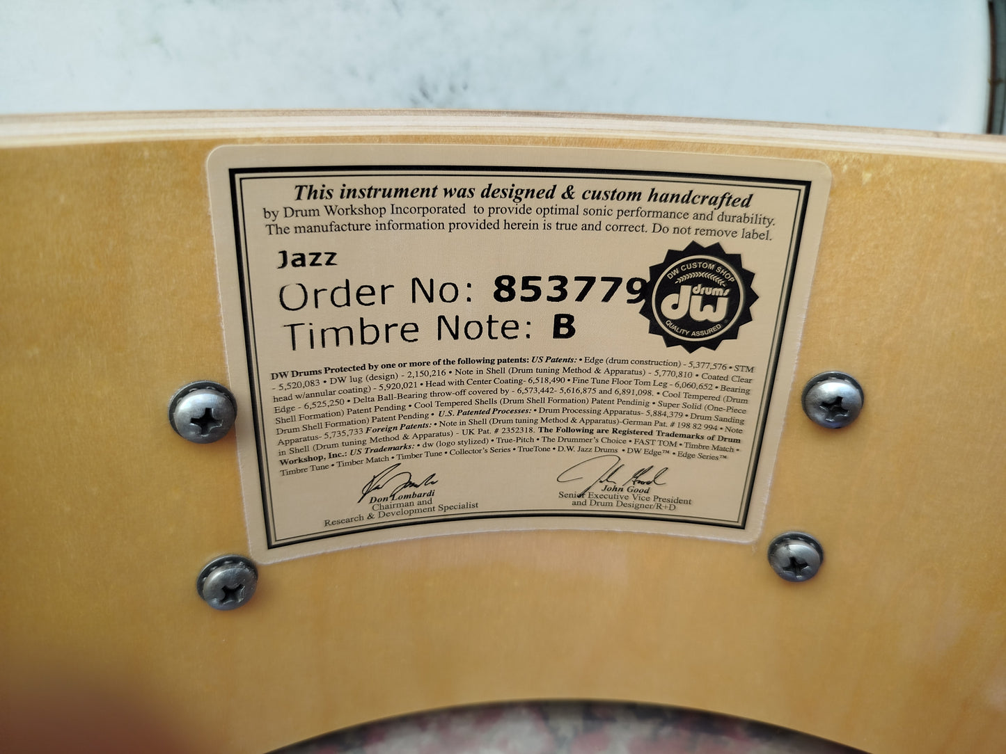 DW Jazz Series 12"x5" snare drum, usato.