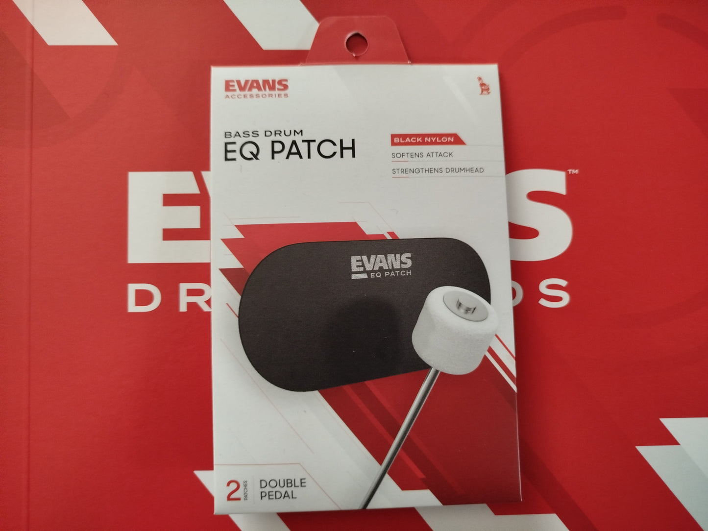 EVANS EQ Bass Drumhead Patch Black, Double Pedal