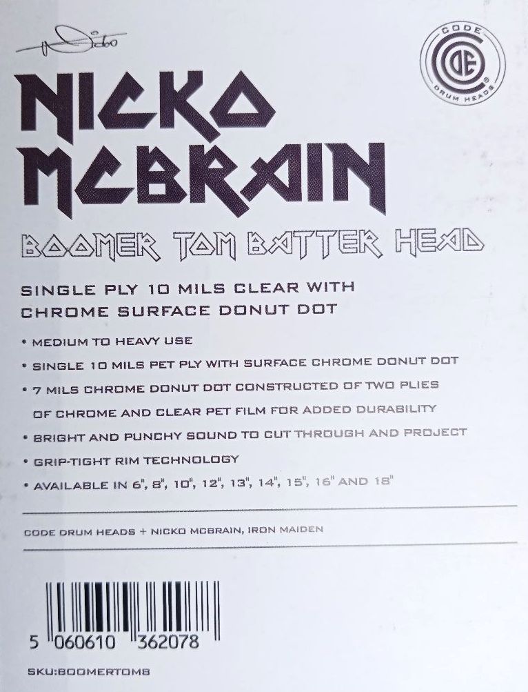 CODE Nicko Mc Brain Boomer 8”.