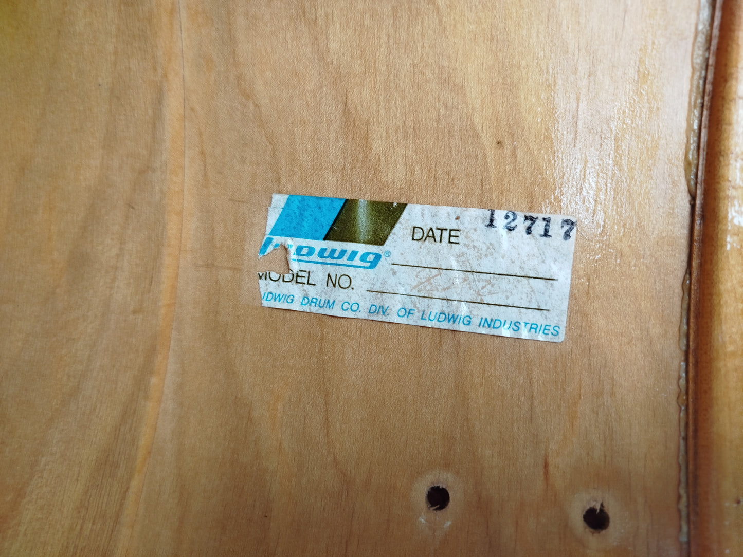 LUDWIG 22"x14" raw shell, 1970s.