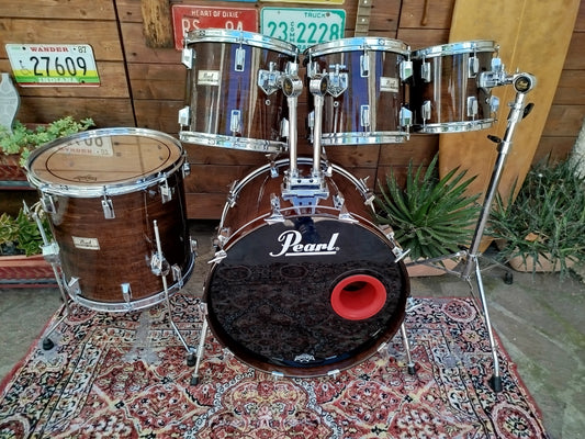 PEARL DLX 1984, Dark Walnut made in Japan+ TAMBURO Formula Maple 10"x9".