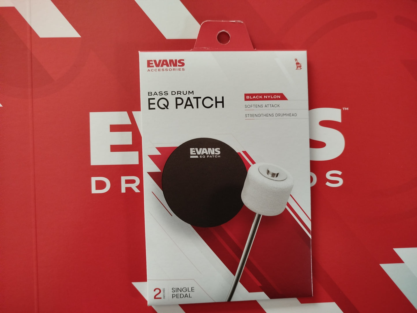 EVANS EQ Bass Drumhead Patch Black Nylon.