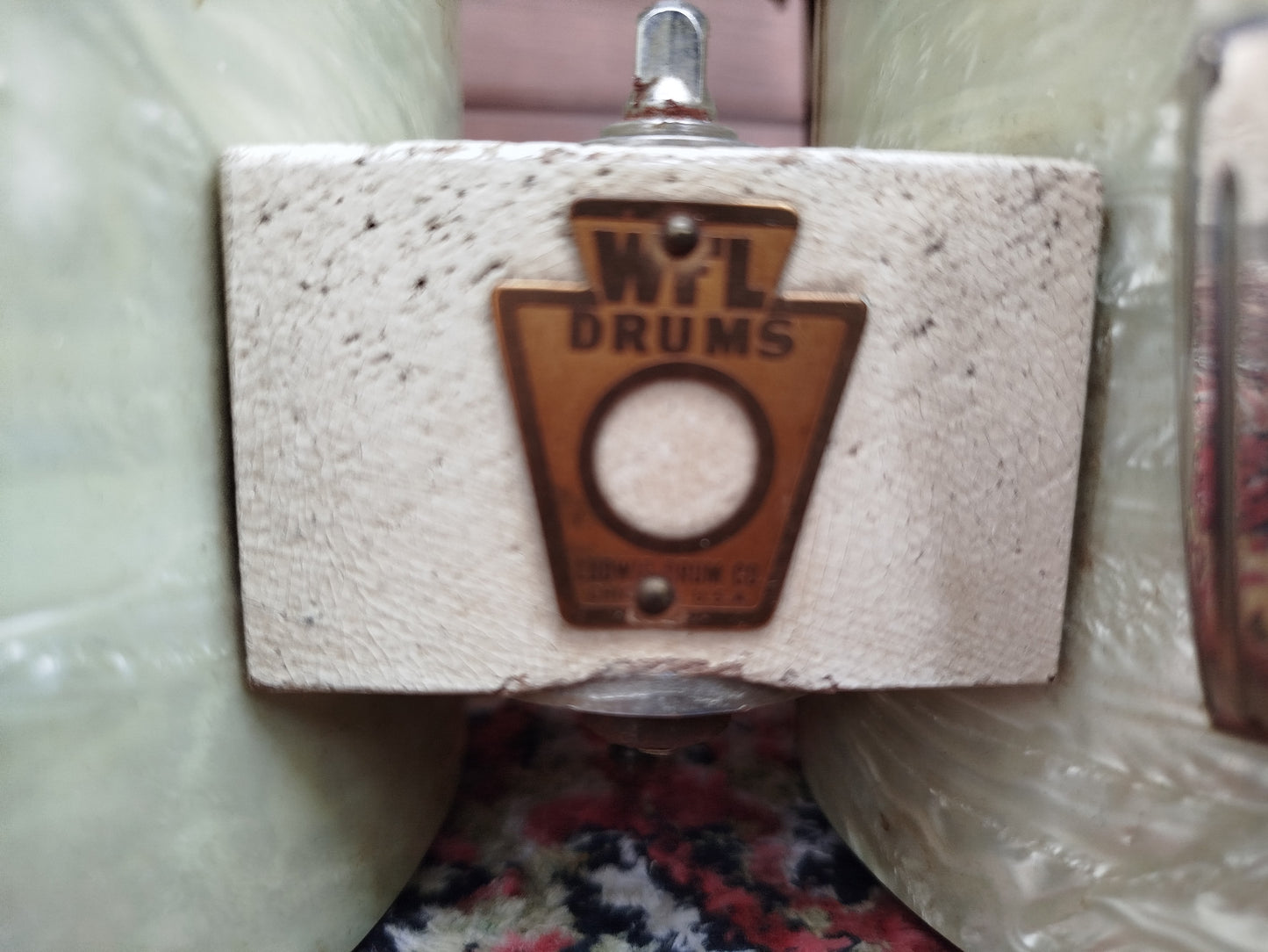 WFL 6" & 8" Bongales 1940s, White Marine Pearl.