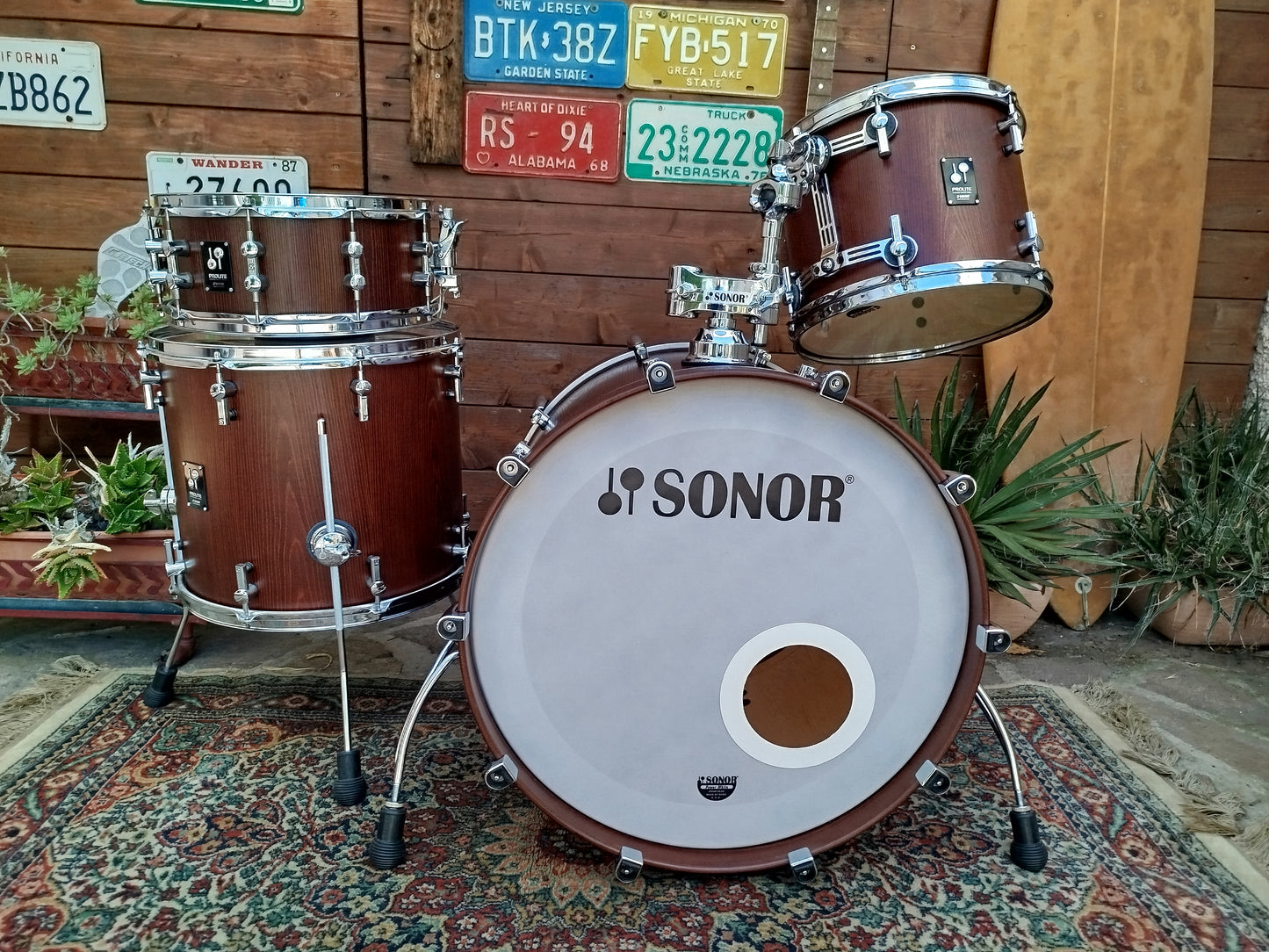 SONOR Pro Lite vintage Maple, 22", 13", 16", 14" snare.