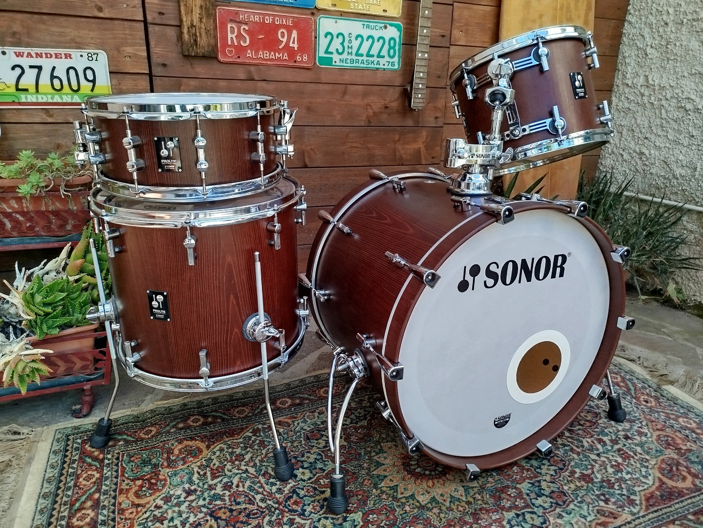 SONOR Pro Lite vintage Maple, 22", 13", 16", 14" snare.
