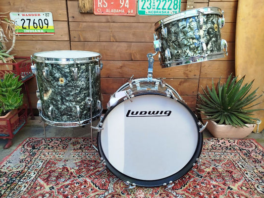 LUDWIG Jazzette 1969/70, Black Diamond Pearl. Vintage.