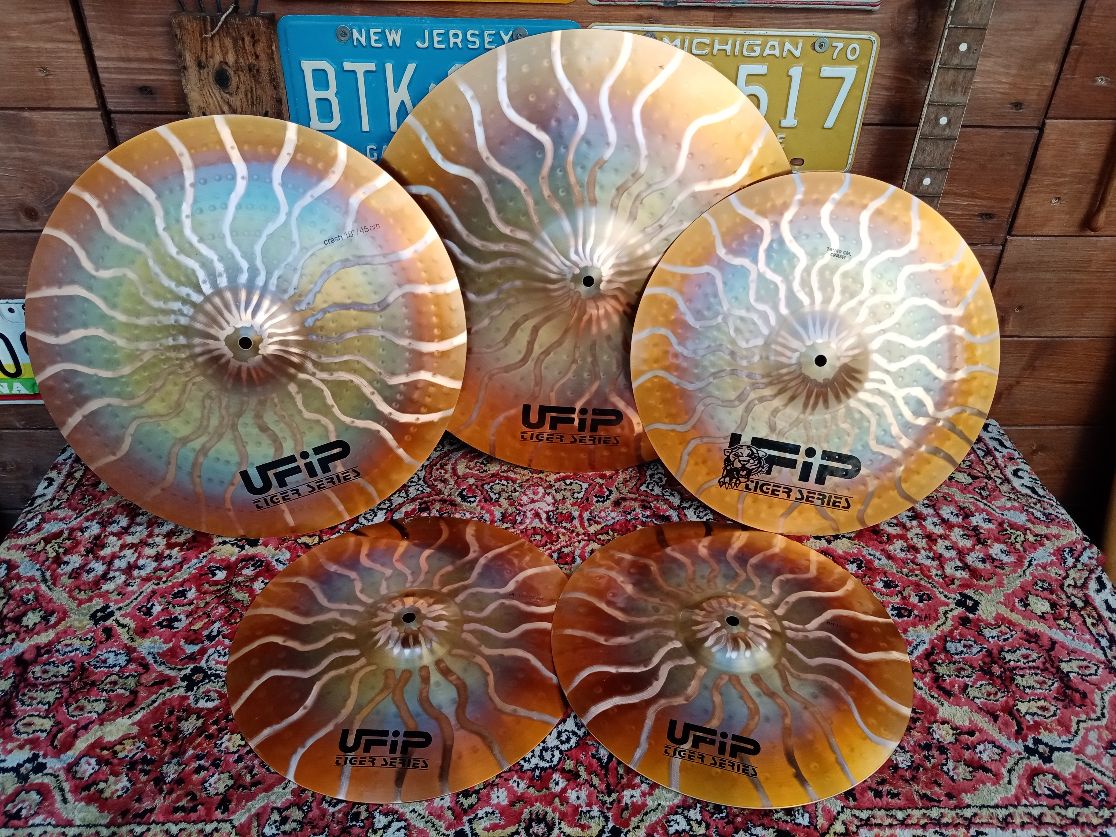 UFIP Tiger Set 14" Hi Hat, 16" and 18" Crash, 20" Ride.